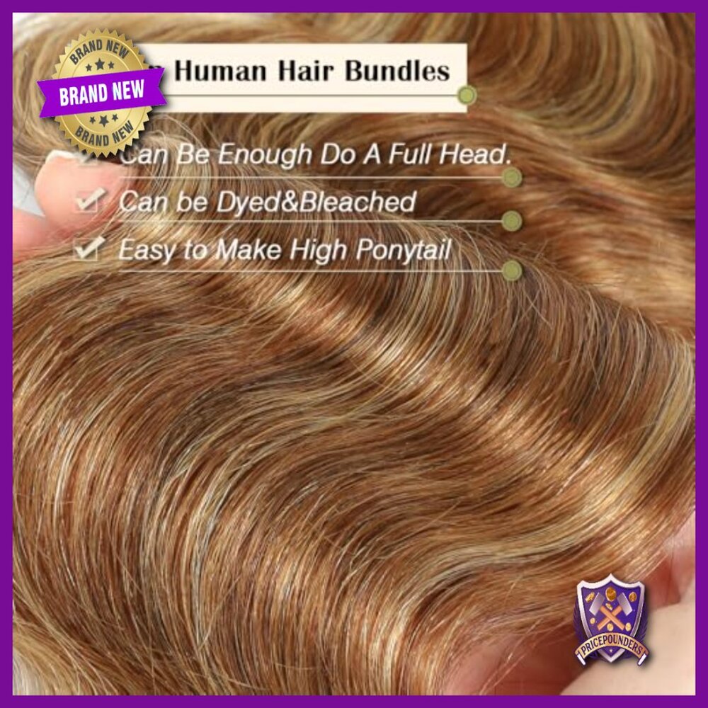 Body Wave Human Hair Extensions 3 Bundles 20-24 Inch Brazilian Virgin Sew-In - Picture 4 of 6